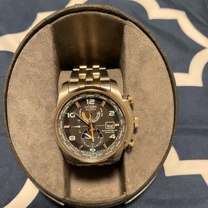 CITIZEN Eco Drive World Time Grey Dial Two-tone Me